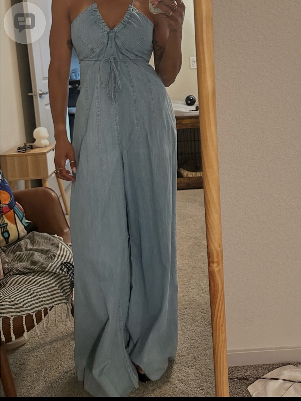We The Free Light Wash Denim Jumpsuit - Picture 4 of 4